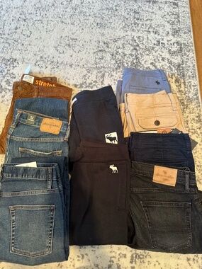 Boys 8PC Bundle 🔥 NWT Jeans + Crewcuts Corduroy + Abercrombie Shorts/Jogger